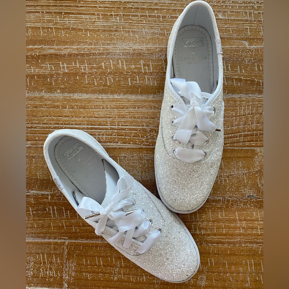 Kate Spade White Sparkle keds sneakers